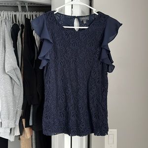 The Limited Lace Navy Blouse, worn once